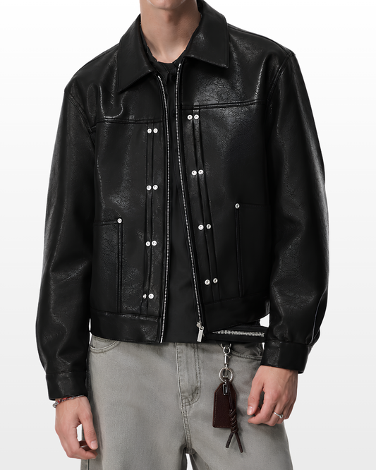 Rivet Leather Jacket