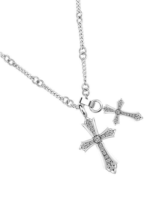 SILVER CROSS  NECKLACE