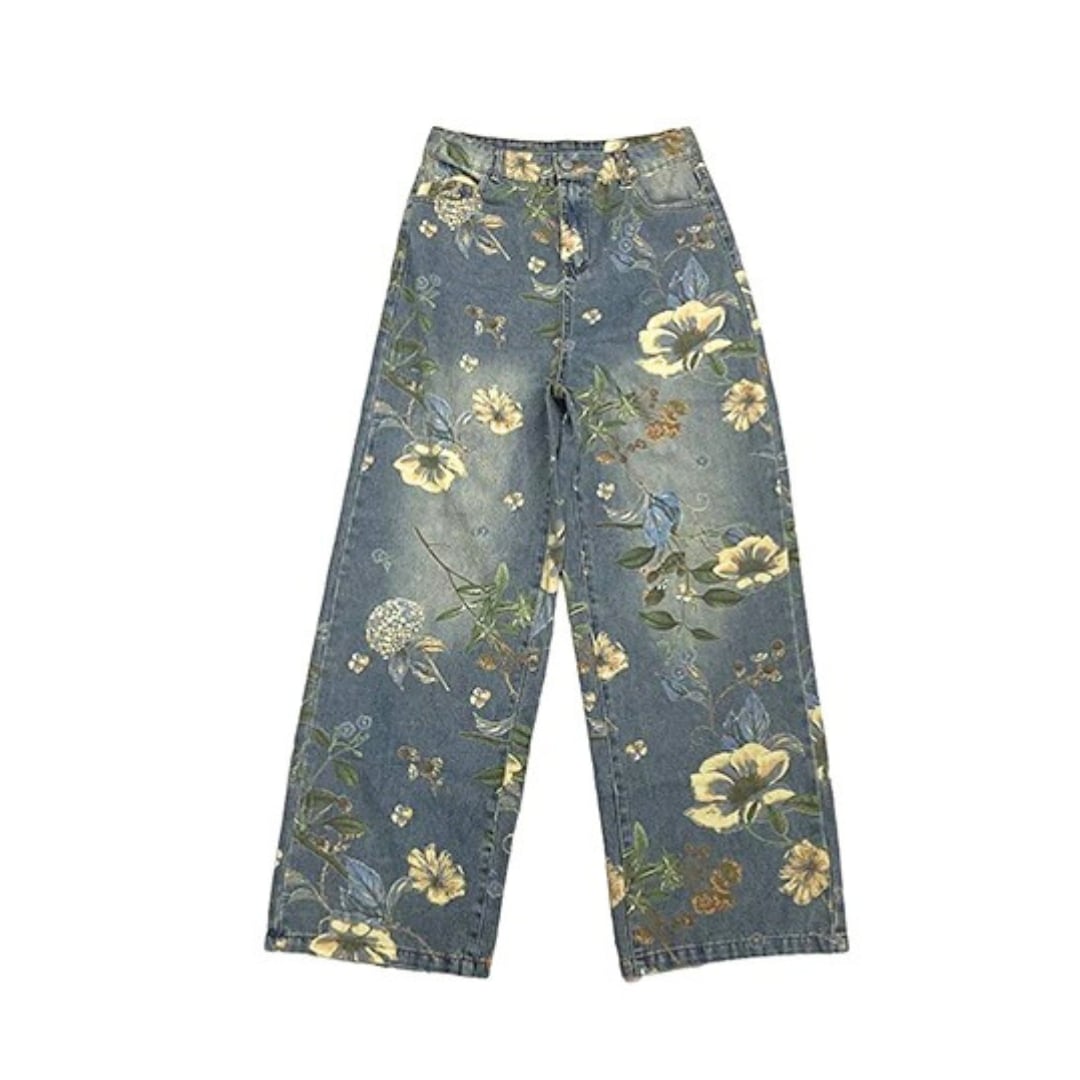 floral embroidery denim