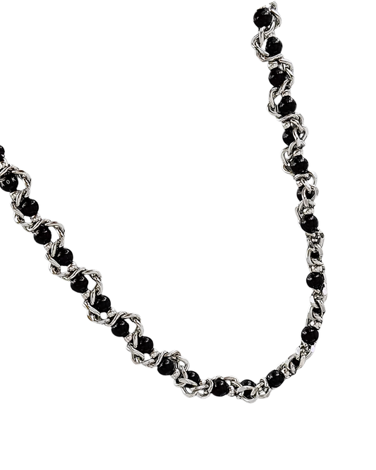 black Pearl mix chain necklace