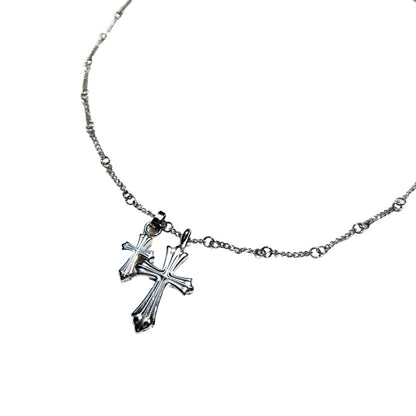 SILVER CROSS  NECKLACE