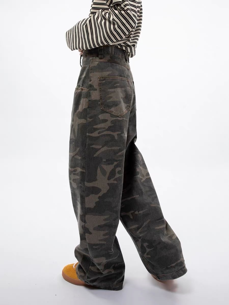 【即納】Double waist camouflage Bottoms