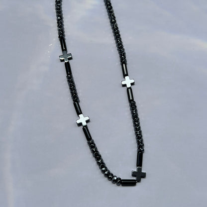 ALL BLACK CROSS NECKLACE