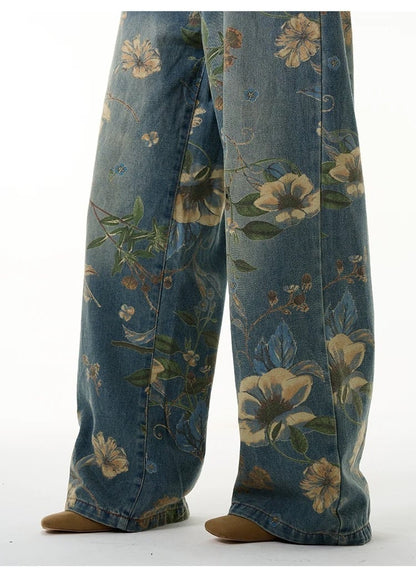 floral embroidery denim