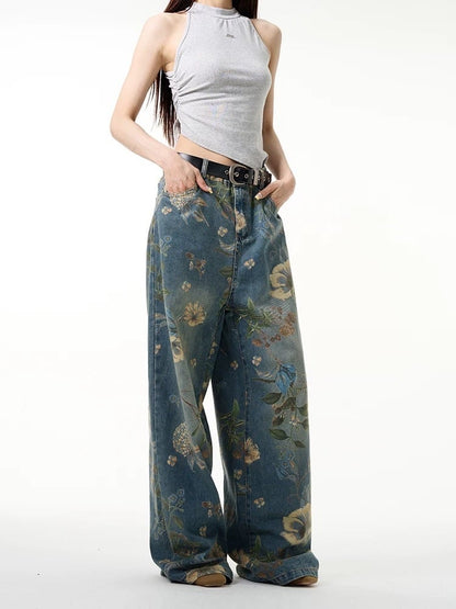 floral embroidery denim