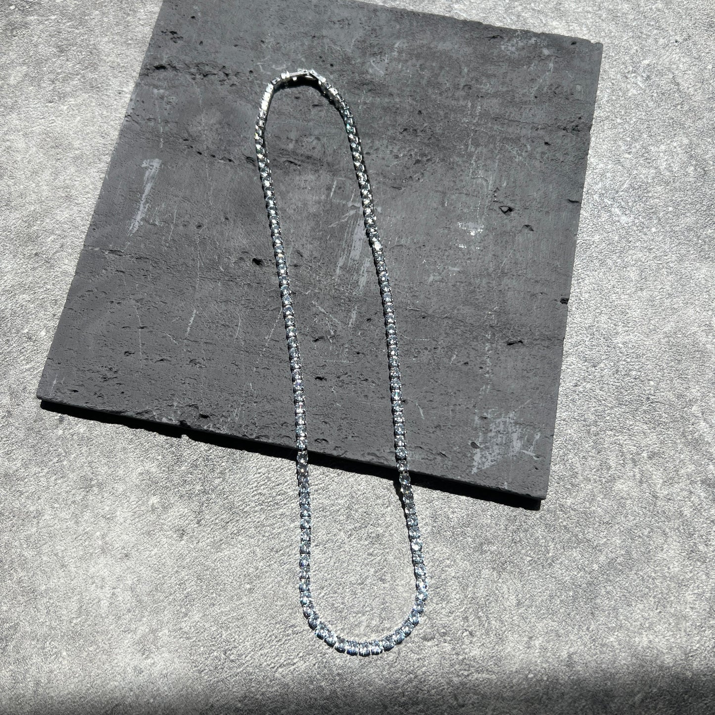 \再入荷/Full zirconia tennis chain necklace