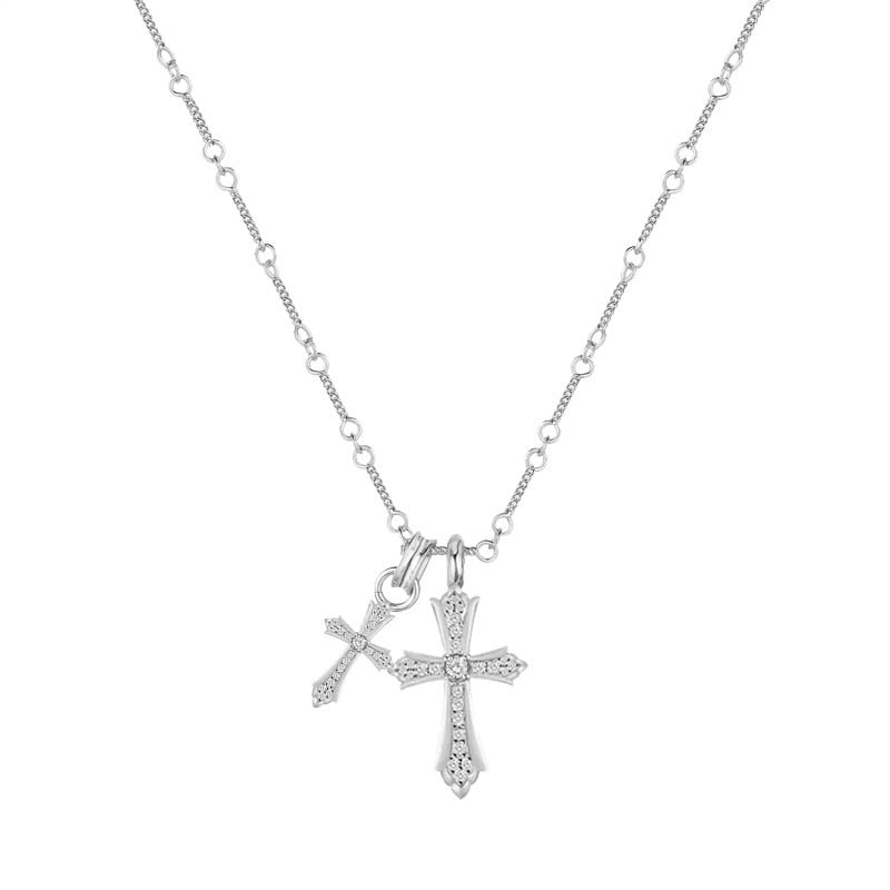 SILVER CROSS  NECKLACE