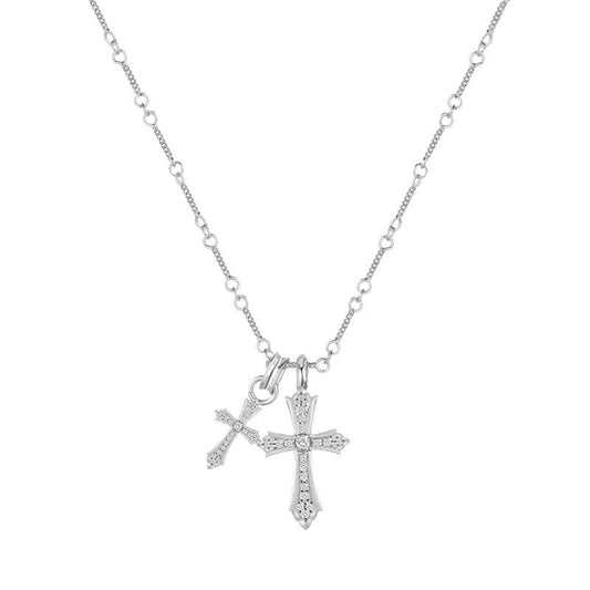 SILVER CROSS  NECKLACE