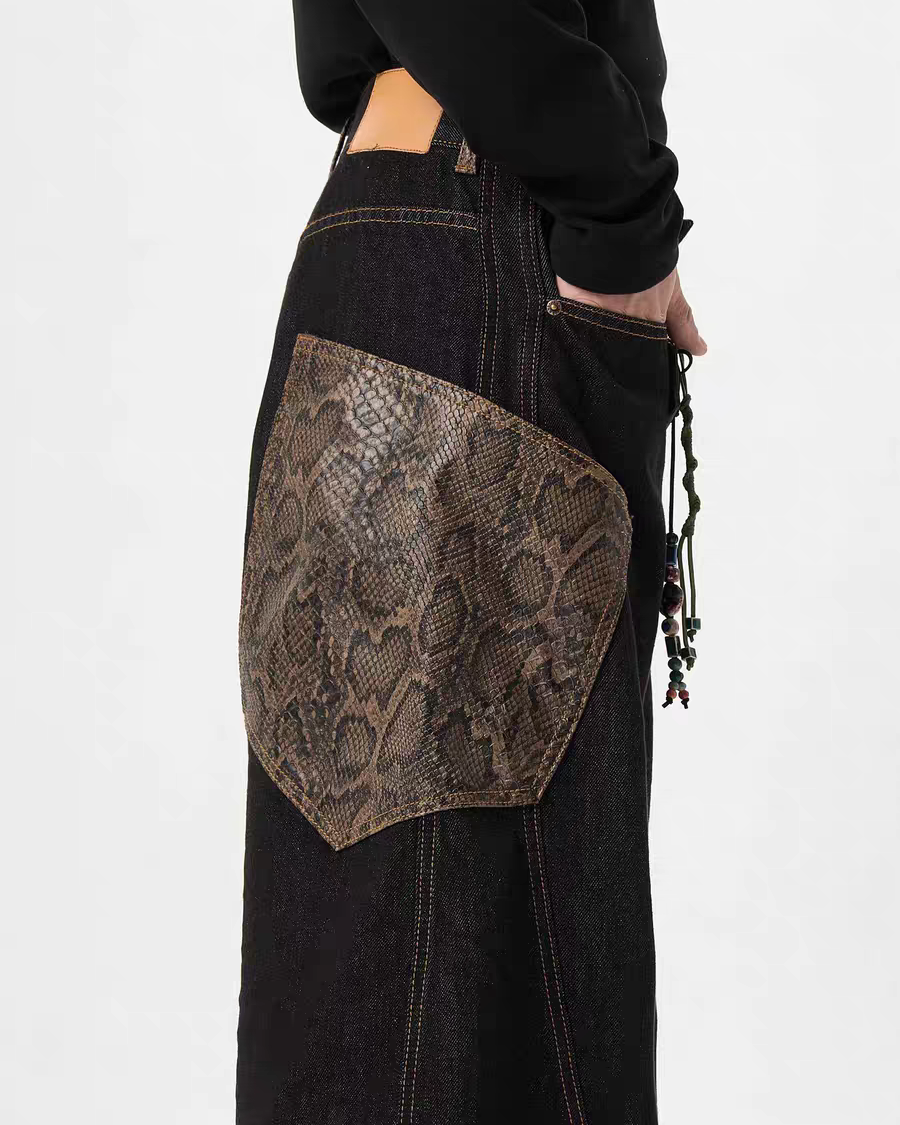 Loose Fit Patched Denim Pants – Ninety-nine