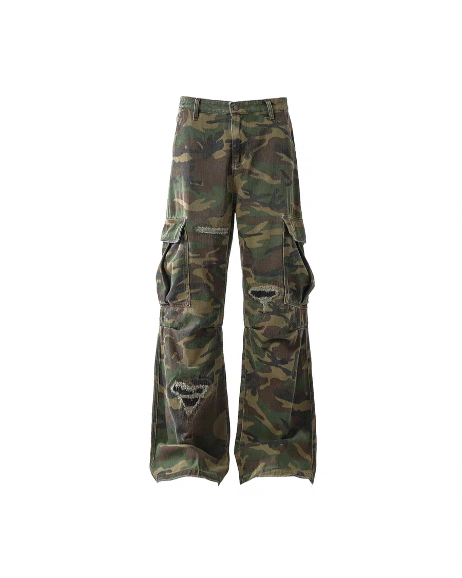 Destroyed Camo Utility Pants – Ninety-nine